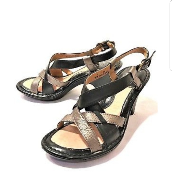 b.o.c. Shoes - B.O.C Born Black and Silver Leather Slingb…